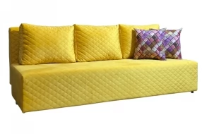 Диван прямой Олимп с декоративными подушками (желтый)